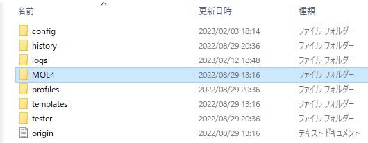 MT4データフォルダMQL4
